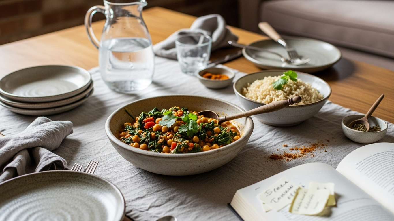 Curry de pois chiches aux épinards