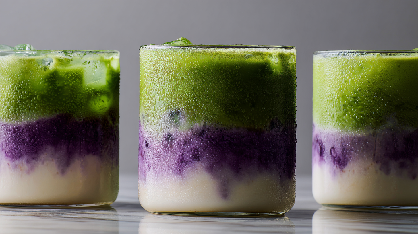 Recette Iced Ube Matcha Latte : La boisson tricolore Image