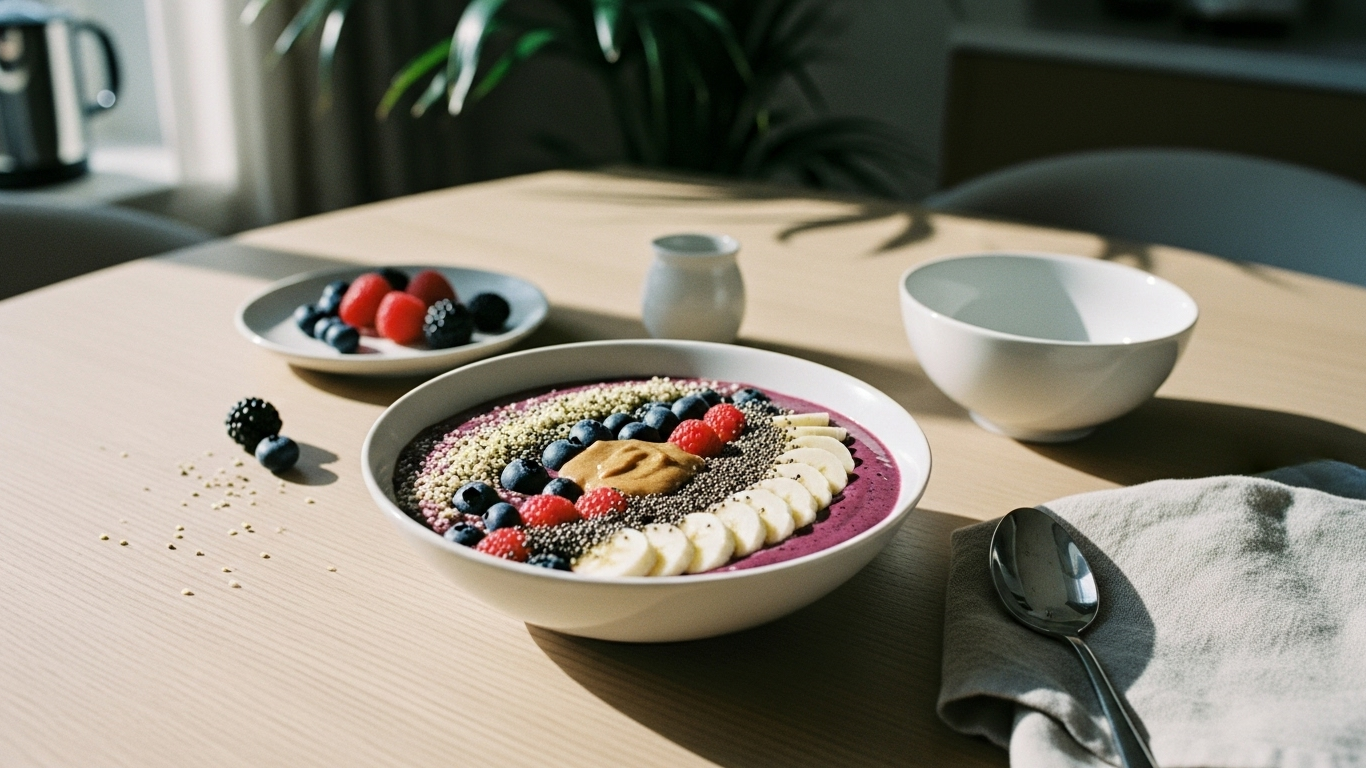 Smoothie Bowl Protéiné aux Baies et Graines