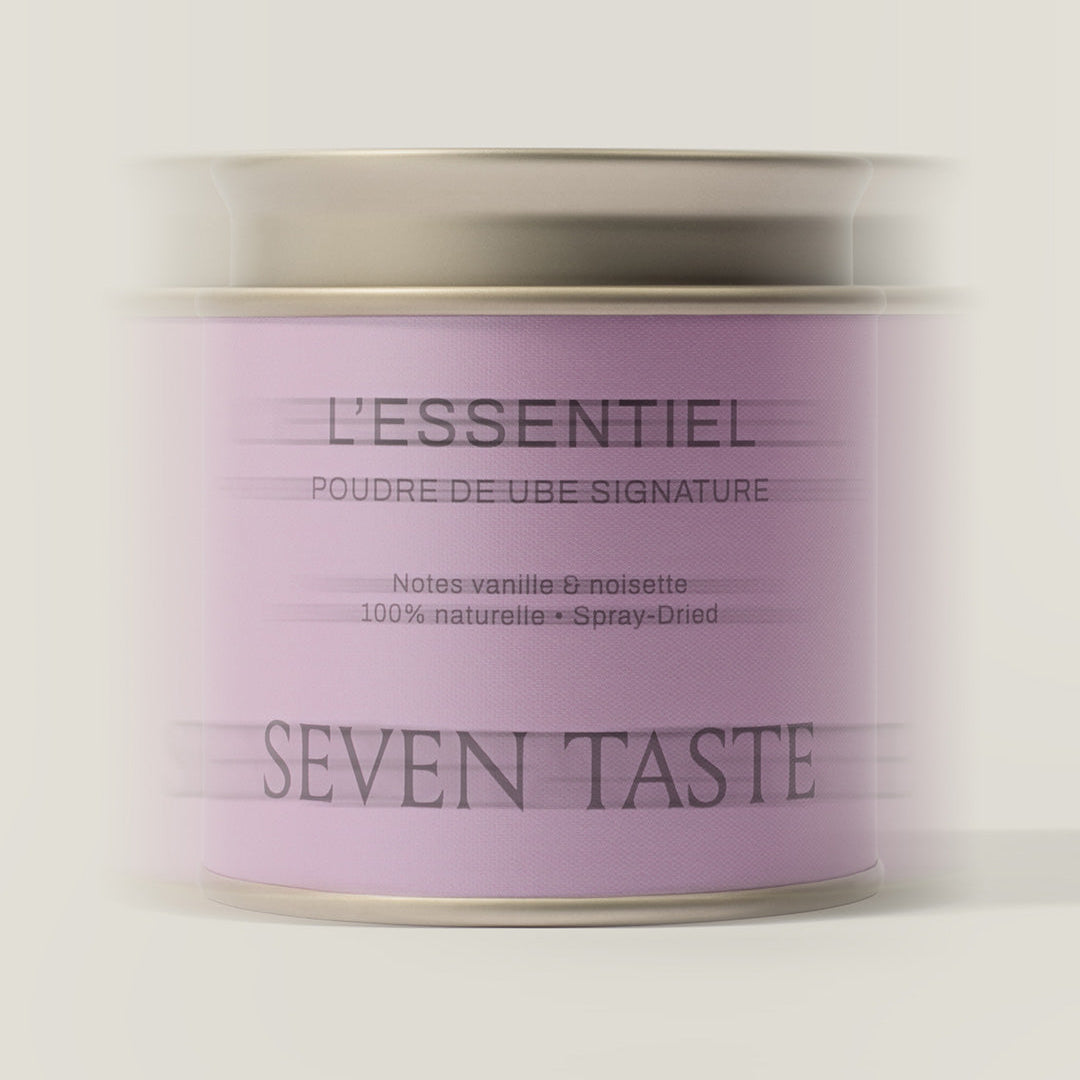 Boîte L'Essentiel Seven Taste : poudre de ube signature, notes vanille et noisette, 100% naturelle Spray-Dried Image