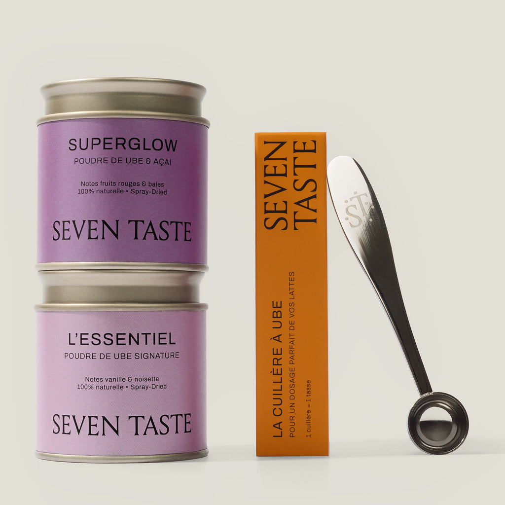 Seven Taste – Duo Superglow et L'Essentiel avec La Cuillère à Ube, accessoires de dosage