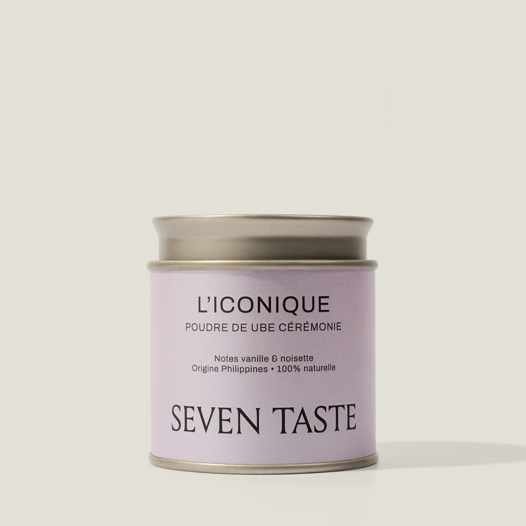 Seven Taste – L'Iconique, poudre de ube cérémonie origine Philippines, boîte métal mauve